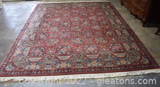 Timeless Floral Hand-Knotted Wool Persian Area Rug